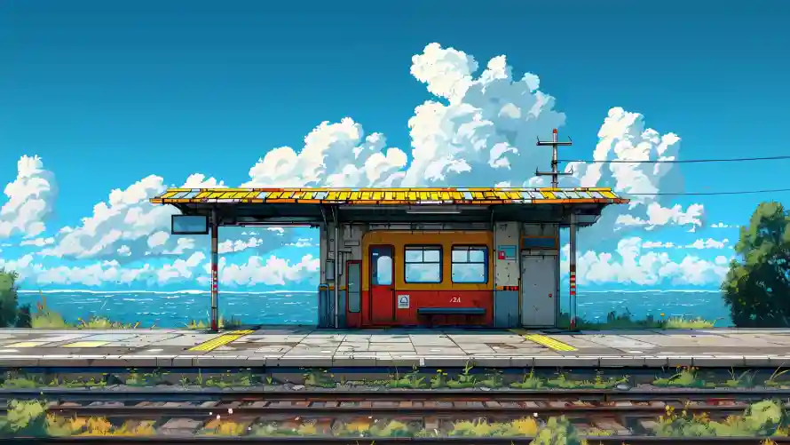 4k大海壁纸 - 小站 - 树木 - 白云「哲风壁纸」