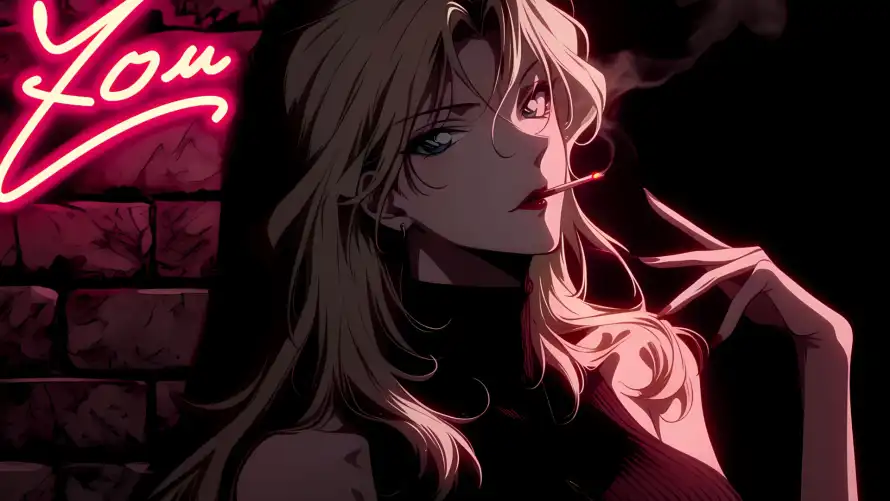 2k动漫壁纸-氛围感壁纸和抽烟-动漫美女热门的壁纸「哲风壁纸」