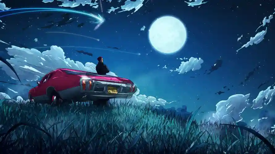 4k云朵壁纸 - 猫 - 动漫 - 夜空「哲风壁纸」