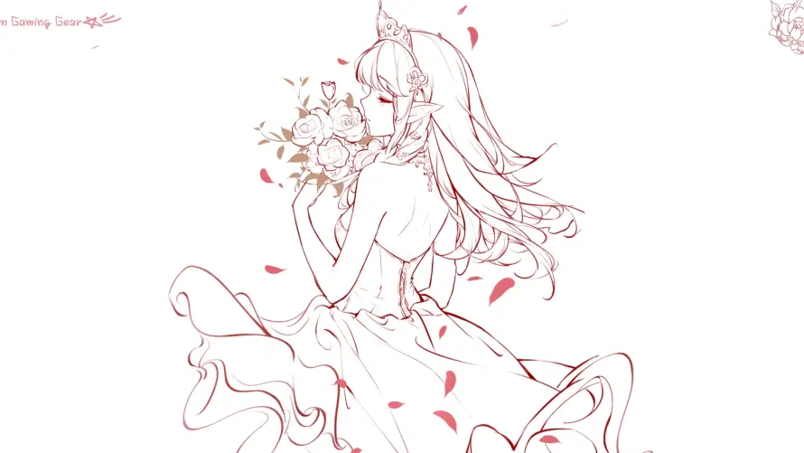 4k动漫壁纸 - 少女 - 手绘 - 持花「哲风壁纸」