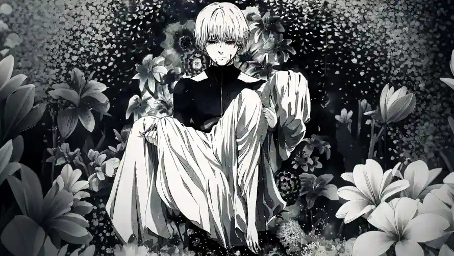 4k喰种壁纸 - 红温 - 花簇 - 金木研「哲风壁纸」