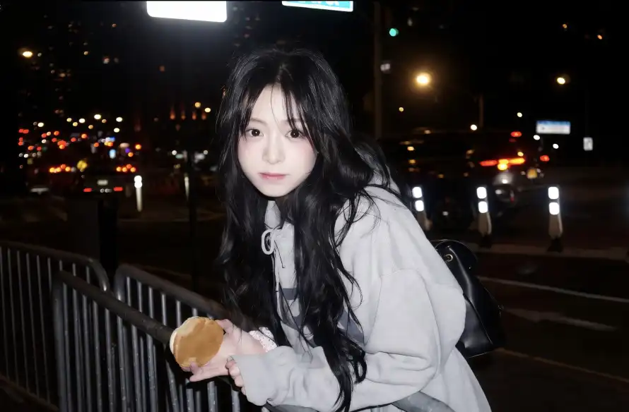 2k夜景壁纸-郑雅贤和护栏-城市街道壁纸分享「哲风壁纸」