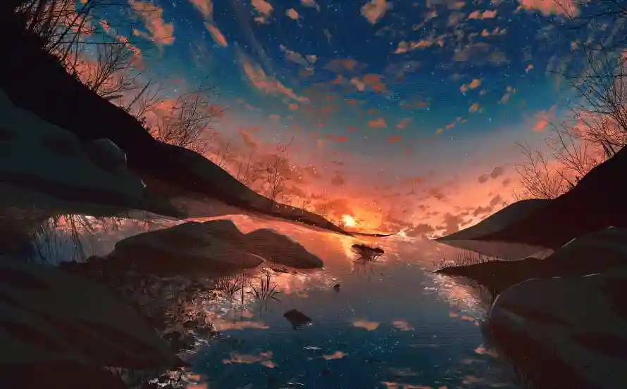 4k倒影壁纸 - 天空 - 宁静 - 山峦「哲风壁纸」