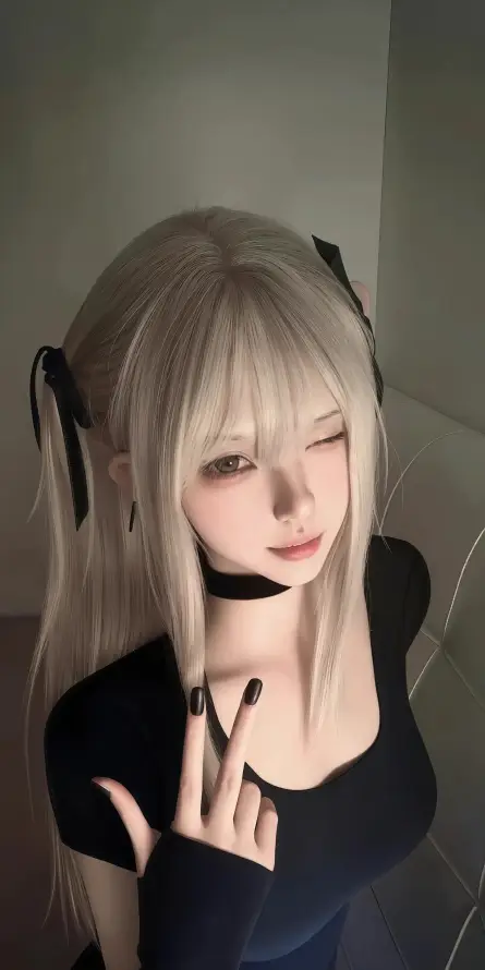 4k壁纸壁纸 - 美女 - 银发 - 黑衣「哲风壁纸」