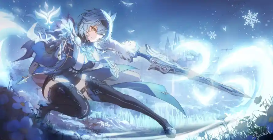 4k优菈壁纸 - 冰雪 - 原神 - 大剑「哲风壁纸」