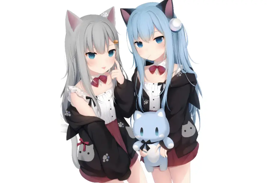 4k互动壁纸 - 可爱 - 灰发 - 猫娘「哲风壁纸」