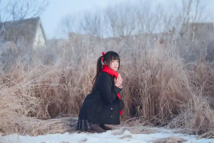4k乡村壁纸 - 冬日 - 女孩 - 户外「哲风壁纸」