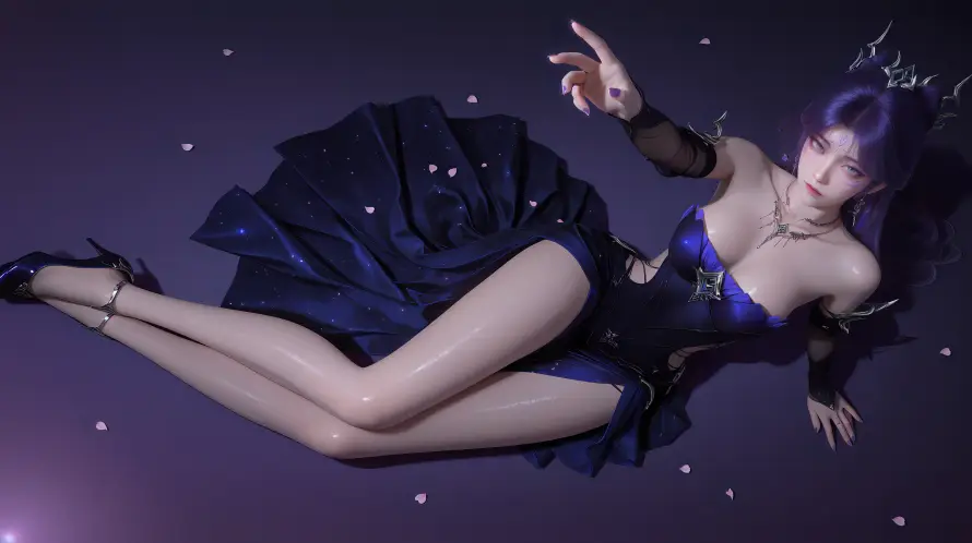 4k性感壁纸 - 悬浮 - 星空 - 礼服「哲风壁纸」