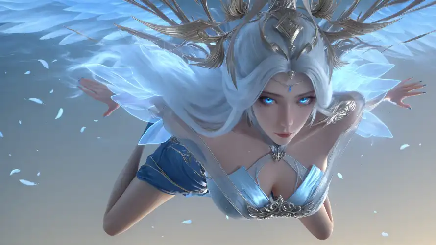 4k银发壁纸 - 飘带 - 飞行 - 宁雨蝶「哲风壁纸」 4k银发壁纸 - 飘带 - 飞行 - 宁雨蝶「哲风壁纸」