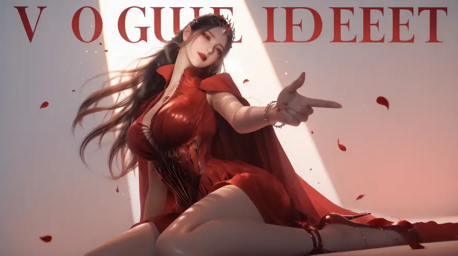 4k坐姿壁纸 - 御姐 - 性感 - 红衣「哲风壁纸」