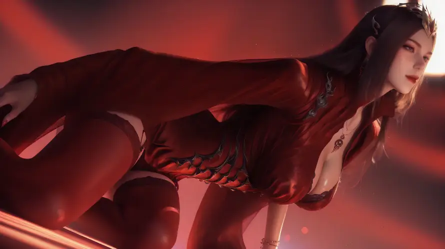 6k玄幻壁纸-叶夕水与红衣-光影效果壁纸分享「哲风壁纸」