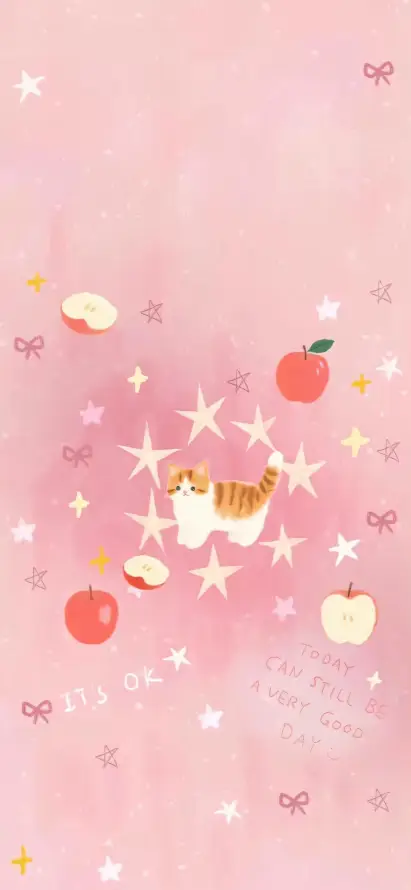 4k可爱壁纸 - 小猫 - 星星 - 水果「哲风壁纸」