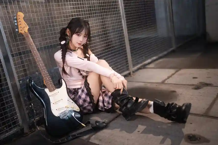 7k壁纸壁纸-暗黑系和美女-吉他少女壁纸分享「哲风壁纸」