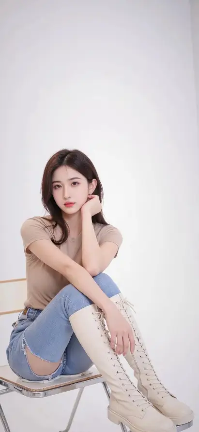 4k坐姿壁纸 - 壁纸 - 美女 - 室内拍摄「哲风壁纸」