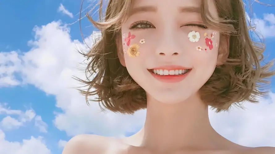 4k云朵壁纸 - 卷发 - 夏日 - 妆容「哲风壁纸」