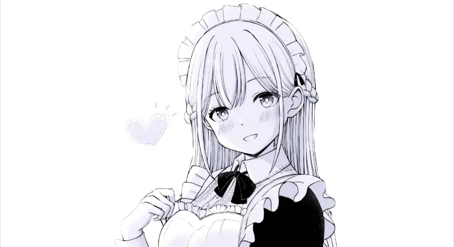 4k可爱壁纸 - 少女 - 手绘 - 爱心「哲风壁纸」