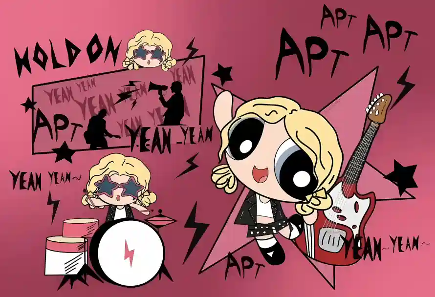 2k卡通壁纸-卡通乐器与鼓-卡通乐队免费下载「哲风壁纸」