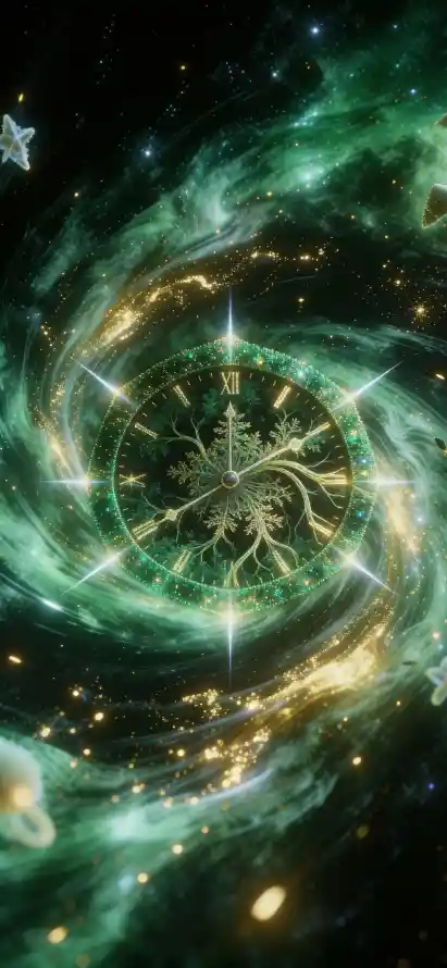 4k未来感壁纸 - 宇宙时钟 - 时空穿梭 - 时间漩涡「哲风壁纸」
