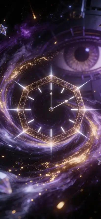 4k宇宙壁纸 - 时空 - 时钟 - 星云「哲风壁纸」