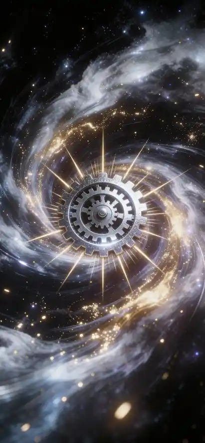 4k宇宙奥秘壁纸 - 宇宙漩涡 - 时空齿轮 - 星光闪烁「哲风壁纸」