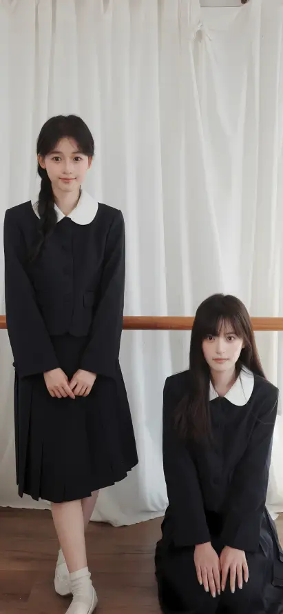 4k制服壁纸 - 坐姿 - 室内 - 少女「哲风壁纸」