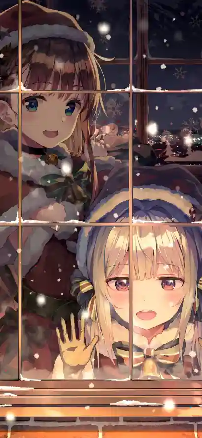 4k下雪壁纸 - 冬日 - 挥手 - 玻璃「哲风壁纸」