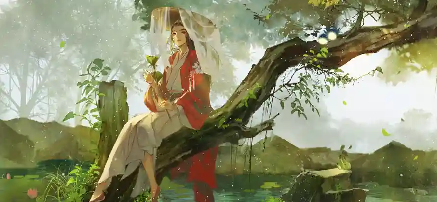 5k古风壁纸-陆轻眉壁纸和坐姿-古风人物免费下载「哲风壁纸」