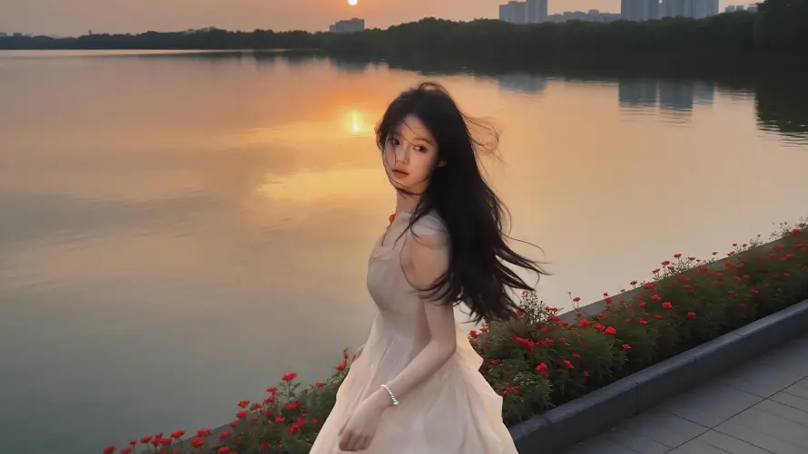 4k倒影壁纸 - 回眸 - 城市 - 夕阳「哲风壁纸」