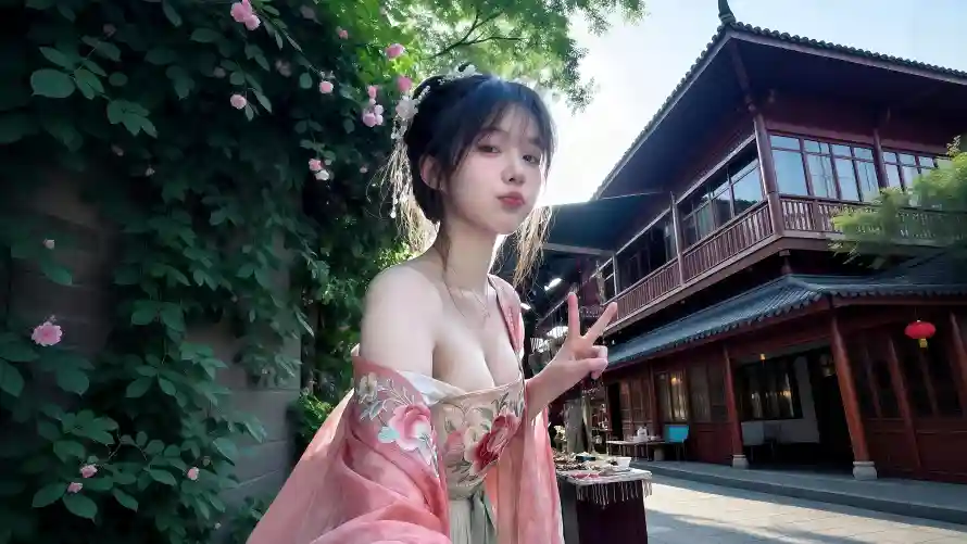 4k国风壁纸-中式庭院 - 花墙-古色古香壁纸推荐「哲风壁纸」