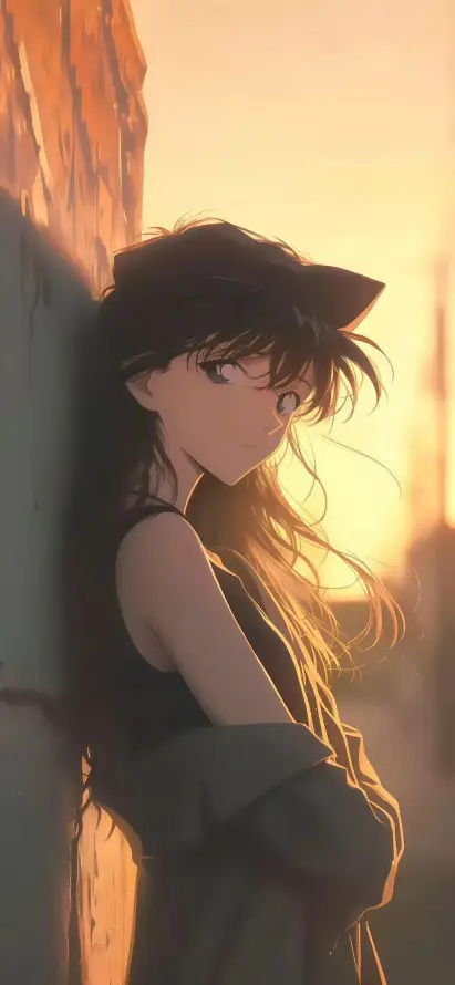 4k石墙壁纸 - 逆光 - 长发 - 静谧「哲风壁纸」