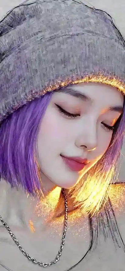 4k壁纸壁纸 - 暖光 - 项链 - 个性发型「哲风壁纸」