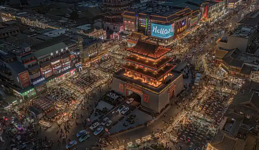 4k俯瞰壁纸 - 古城 - 城市 - 夜晚「哲风壁纸」 4k俯瞰壁纸 - 古城 - 城市 - 夜晚「哲风壁纸」