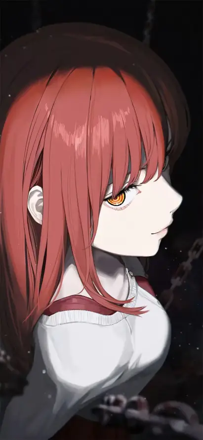 4k侧颜壁纸 - 白衣 - 红发 - 铁链「哲风壁纸」