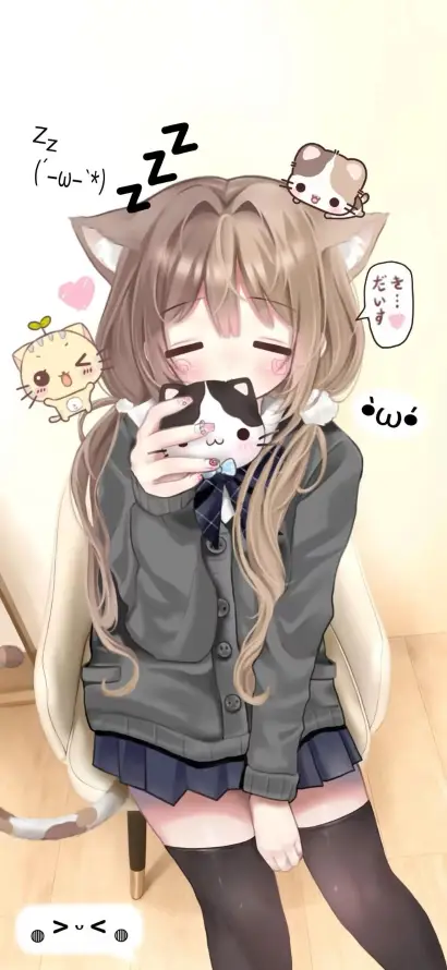 4kjk壁纸 - 可爱 - 抱猫 - 日系「哲风壁纸」