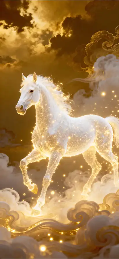 4k仙云壁纸 - 古风 - 灵马 - 白马「哲风壁纸」