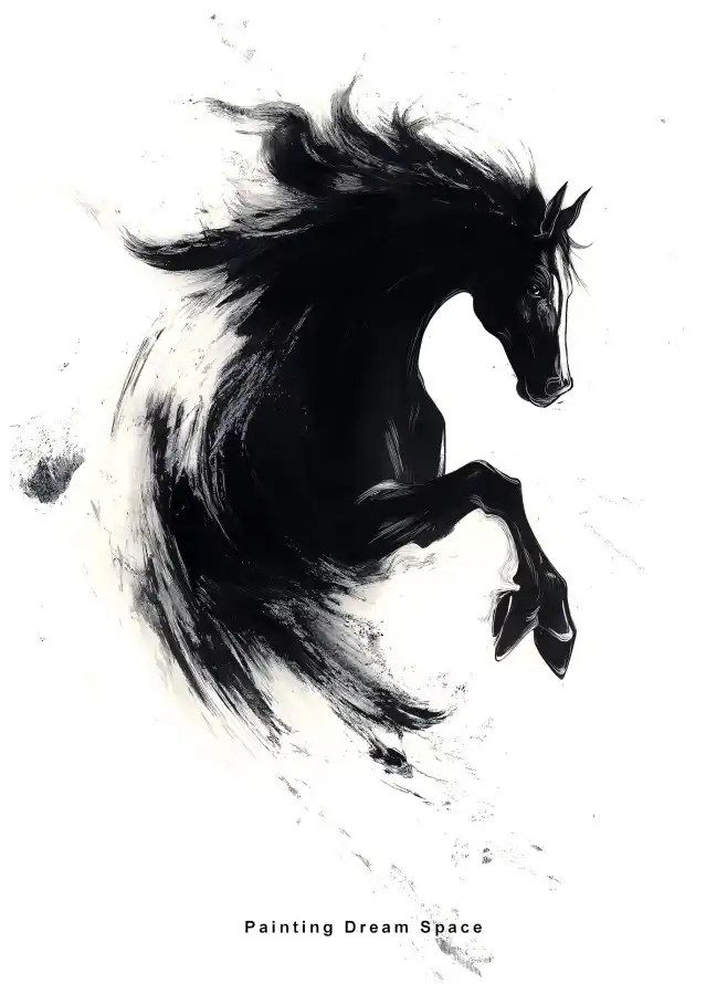 4k写意壁纸 - 马 - 国风 - 奔腾「哲风壁纸」