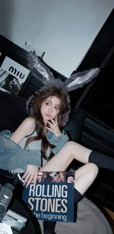 4k美女壁纸 - 黑袜 - Ios - 兔耳发饰「哲风壁纸」