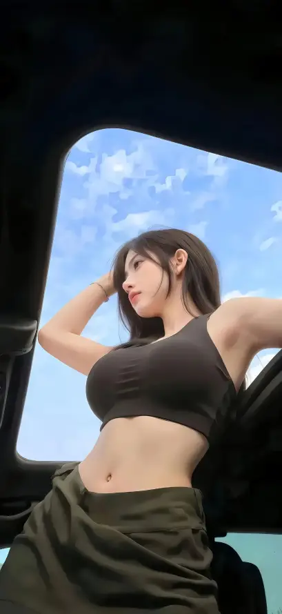 4k休闲壁纸 - 户外 - 美女 - 蓝天「哲风壁纸」