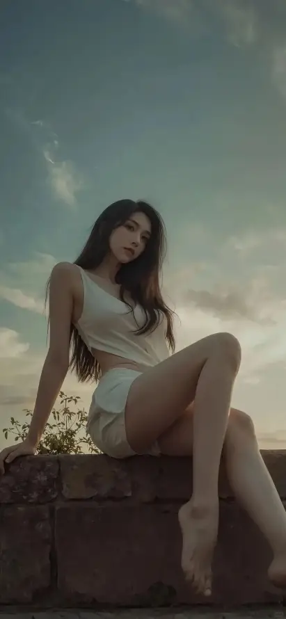 4k休闲壁纸 - 优雅 - 傍晚 - 坐姿「哲风壁纸」