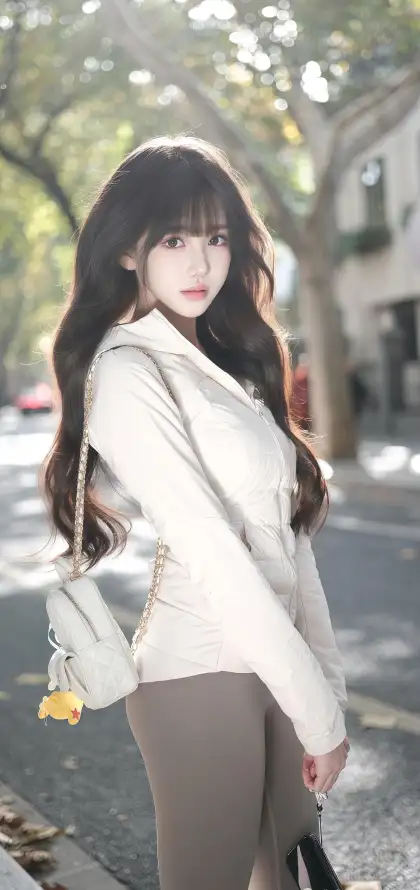 4k优雅壁纸 - 户外 - 美女 - 背包「哲风壁纸」