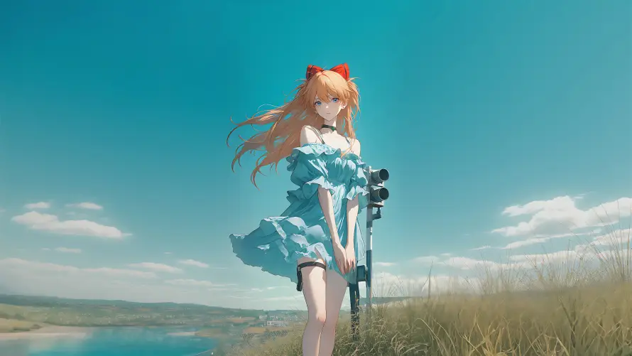 4k动漫壁纸-明日香 - 8k-红蝴蝶结壁纸推荐「哲风壁纸」