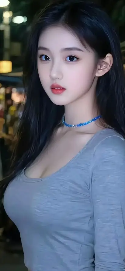 4k夜景壁纸 - 美女 - 长发 - Ios「哲风壁纸」