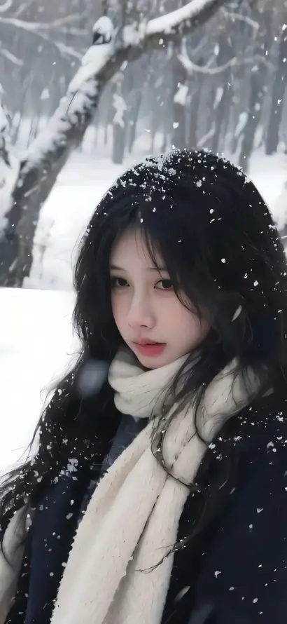 4k下雪壁纸 - 冬日 - 围巾 - 户外「哲风壁纸」