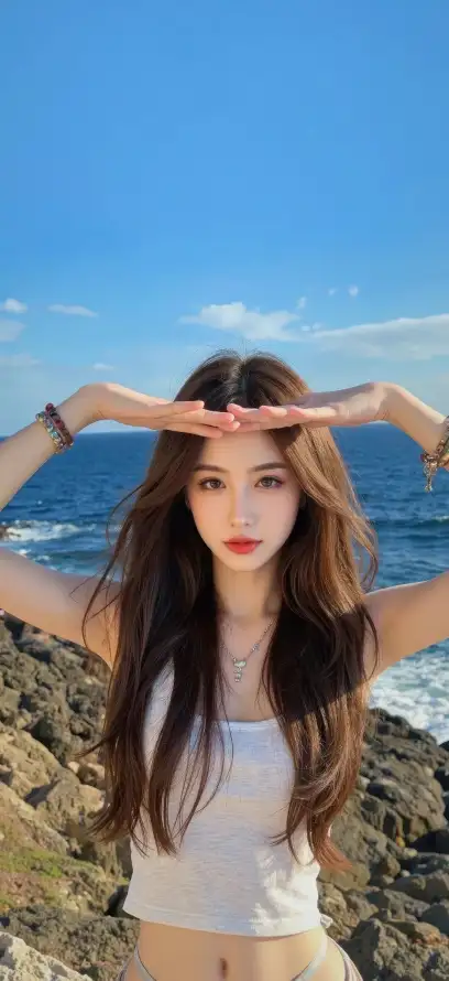 4k夏日壁纸 - 大海 - 岩石 - 度假「哲风壁纸」