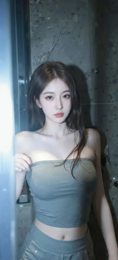 4k美女壁纸 - Ios - 灰色系 - 紧身裤「哲风壁纸」