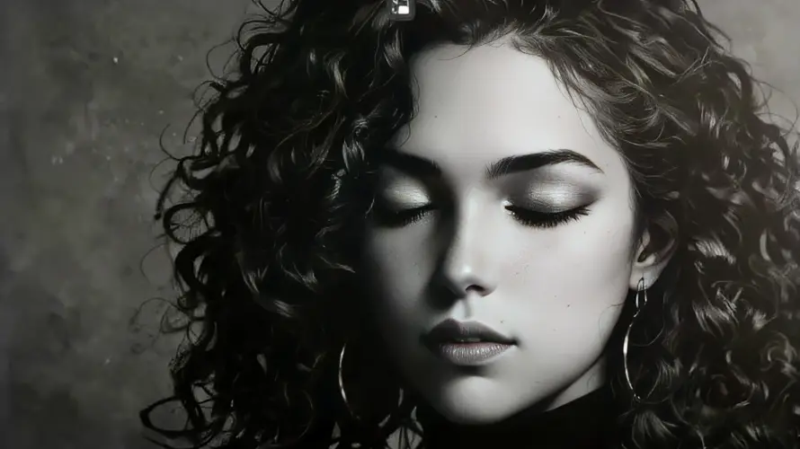 3k优雅壁纸-艺术照 - 卷发-黑白摄影壁纸推荐「哲风壁纸」