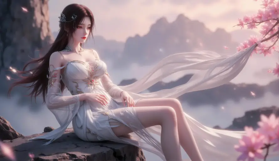 4k云雾壁纸 - 仙侠 - 坐姿 - 山水「哲风壁纸」