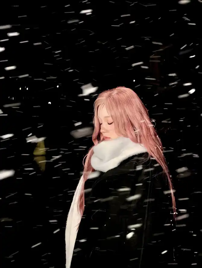 4k侧脸壁纸 - 冬季 - 夜晚 - 闭眼「哲风壁纸」