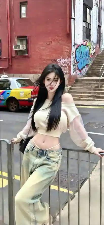 4k美女壁纸 - 长发 - Ios - 休闲装「哲风壁纸」