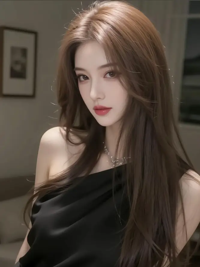 4k室内壁纸 - 红唇 - 美女 - 长发「哲风壁纸」